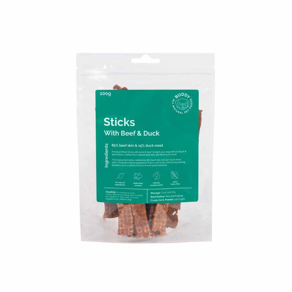 Buddy Beef & Duck Dental Chews 100 g Natural chew bones with