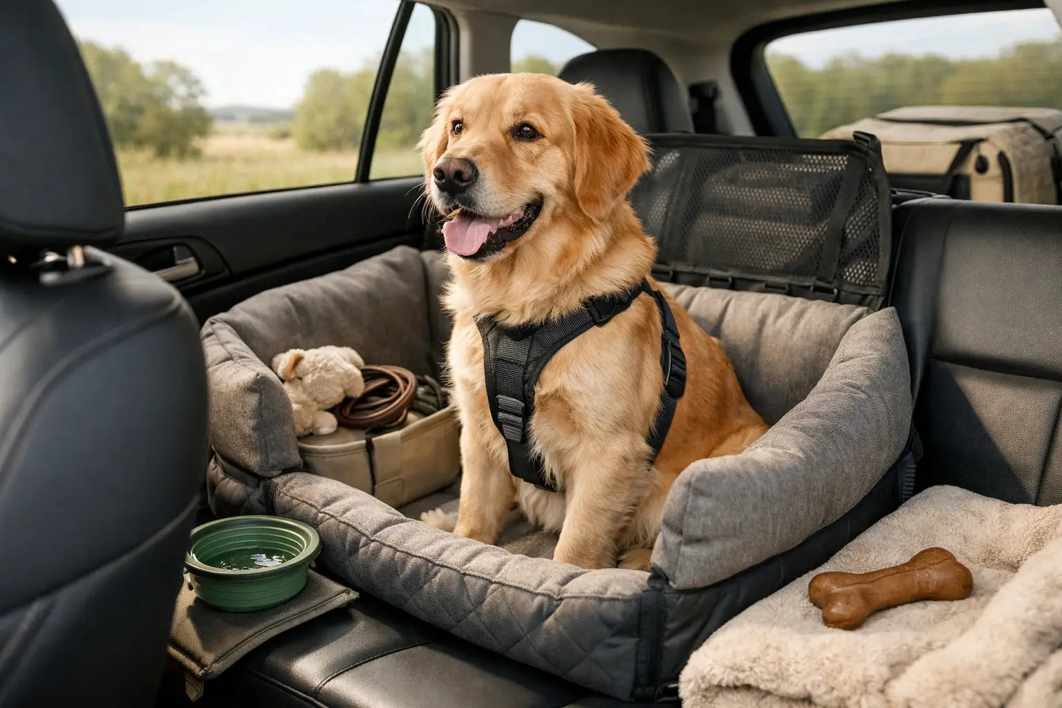 Praktisk udstyr til hund i bilen