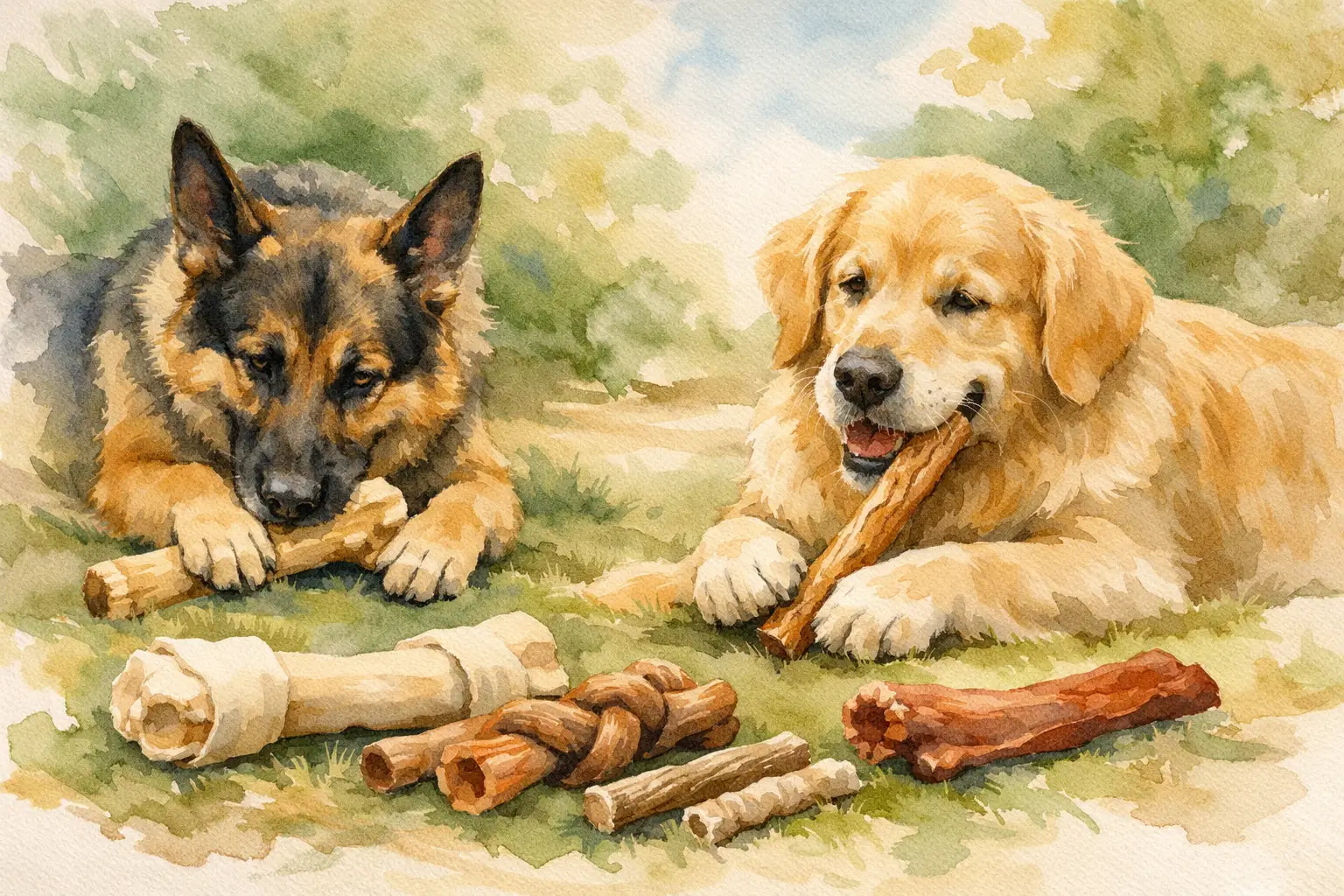 Naturlige tyggeben til store hunde der passer