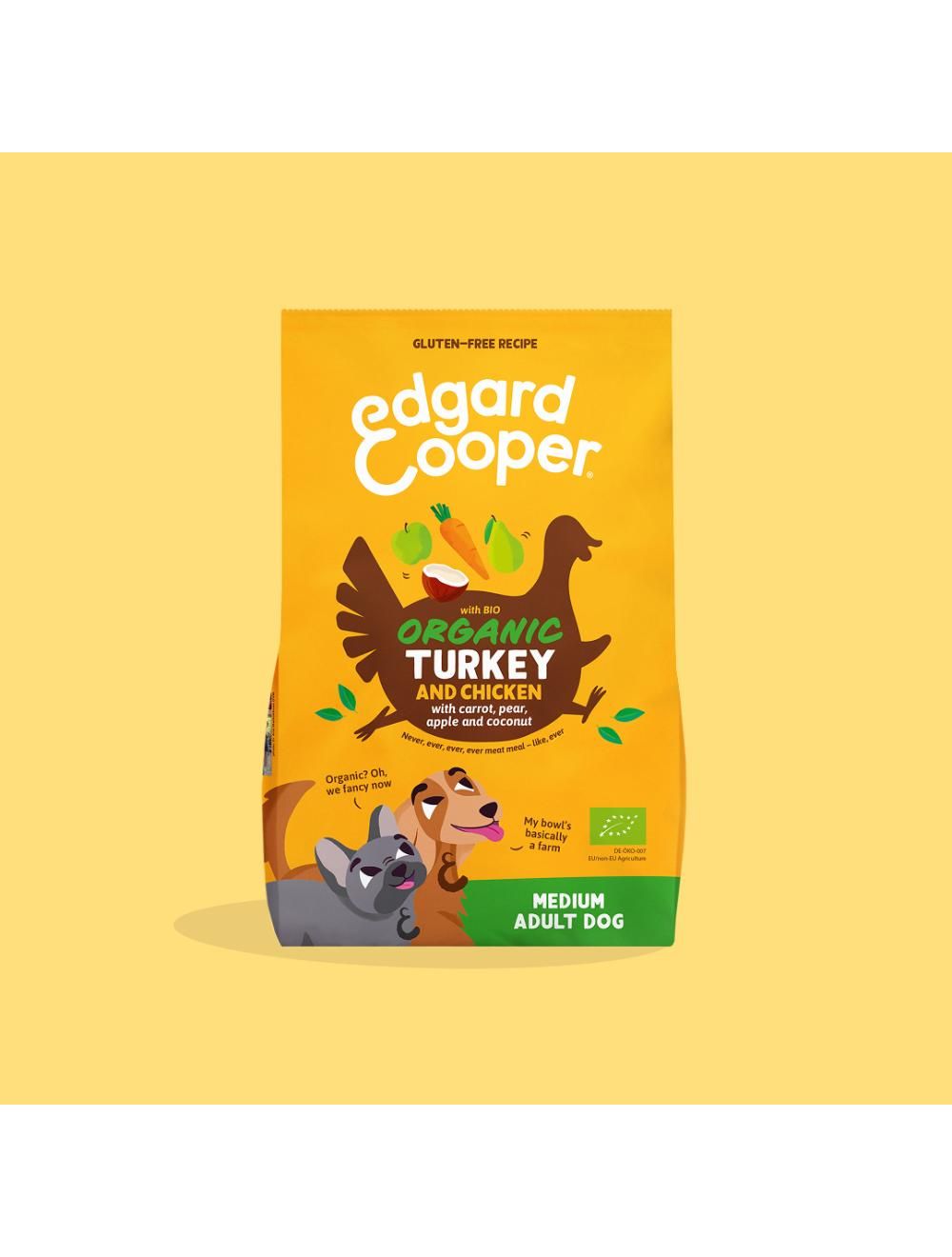 Edgard & Cooper Doggy Dental chews bag, extra long chew time with mint oil and strawberry flavor.