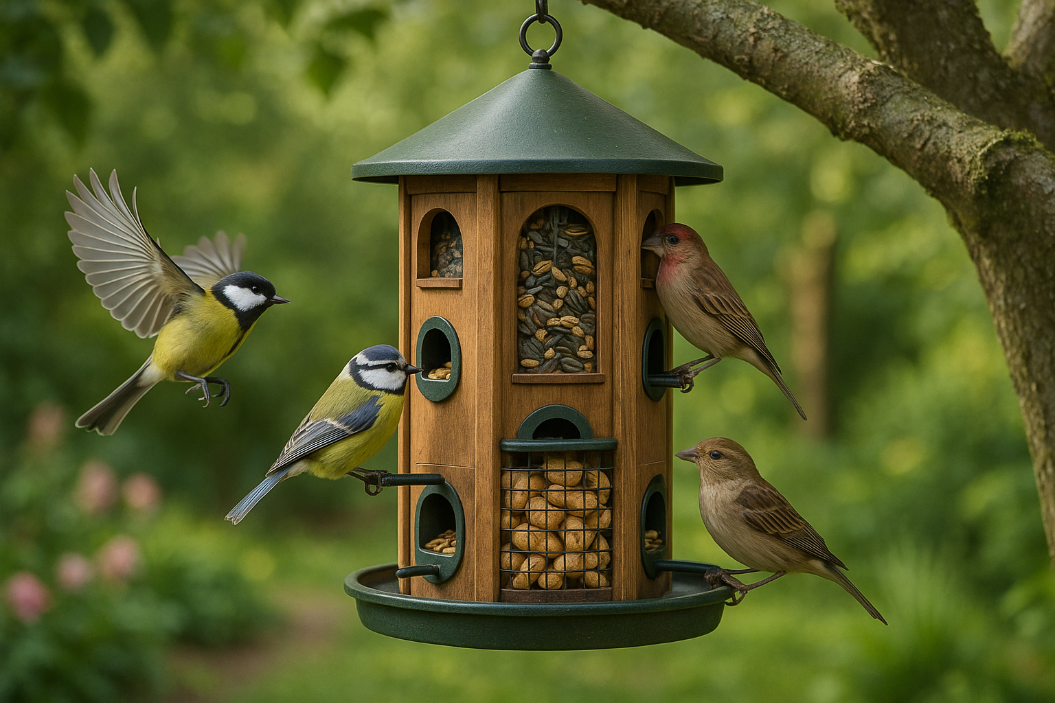 Foderautomat til frø & nødder - FjeldgaardShop.dk