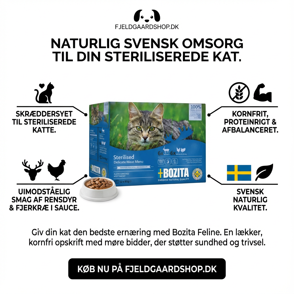 Vådfoder - Bozita Steriliseret kat - Rensdyr og fjerkræ i Sauce 12 x 85 gr.