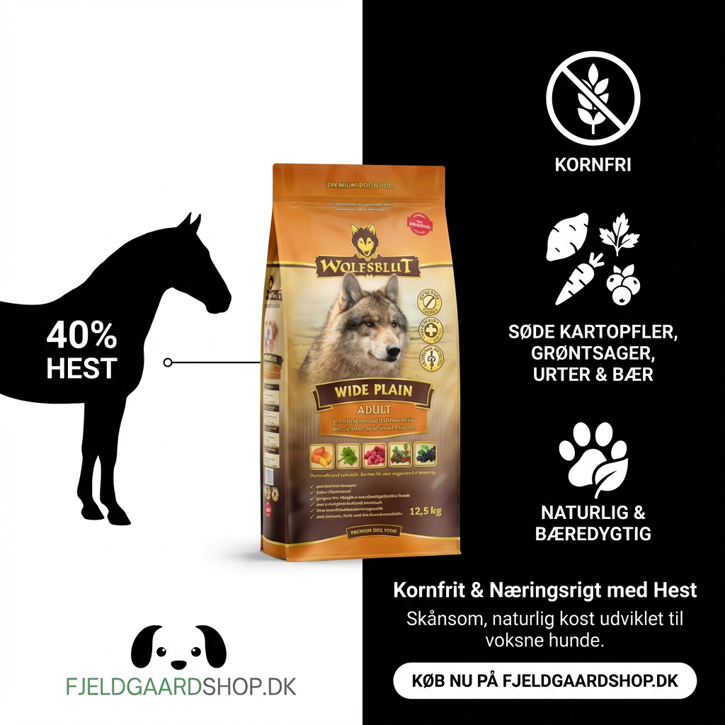 Wolfblut Wide Plain Adult med hest. Kornfri