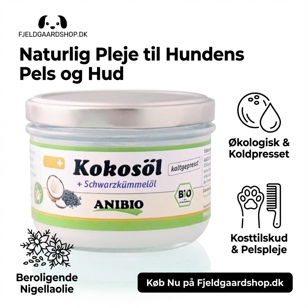 Anibio Kokosolie til hund – Øko koldpresset m. nigella 400 ml.