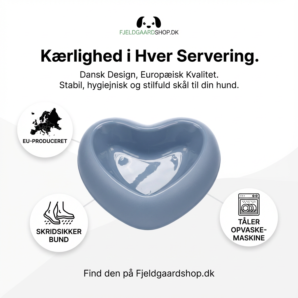 Hundeskål - Pandor Hjerteformet – Blå