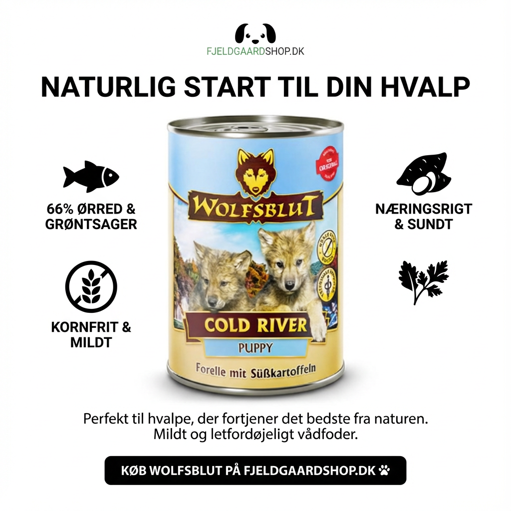 WOLFSBLUT Puppy Cold River med ørred & grøntsager 395 gr.