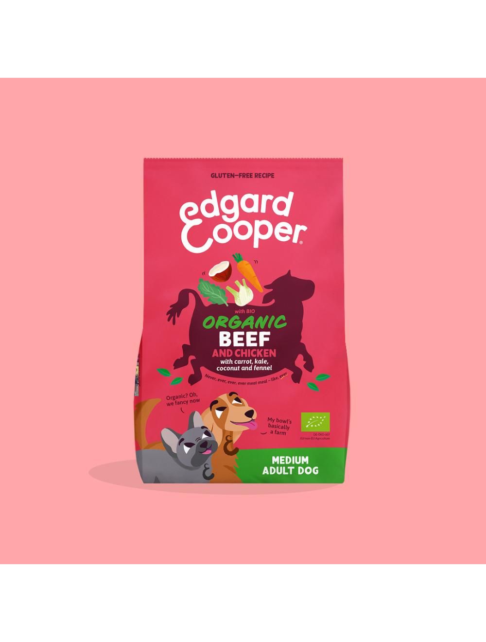 EDGARD & COOPER Free-Range Økologisk Okse & Kylling 2,5 kg.