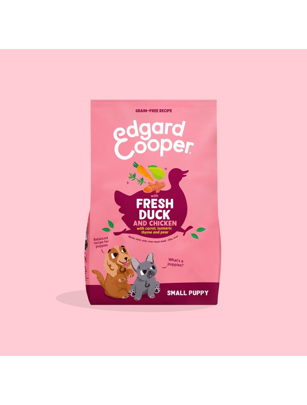 Edgard & Cooper Puppy Small Breed Kylling og And 3 kg kornfrit hvalpefoder til små racer