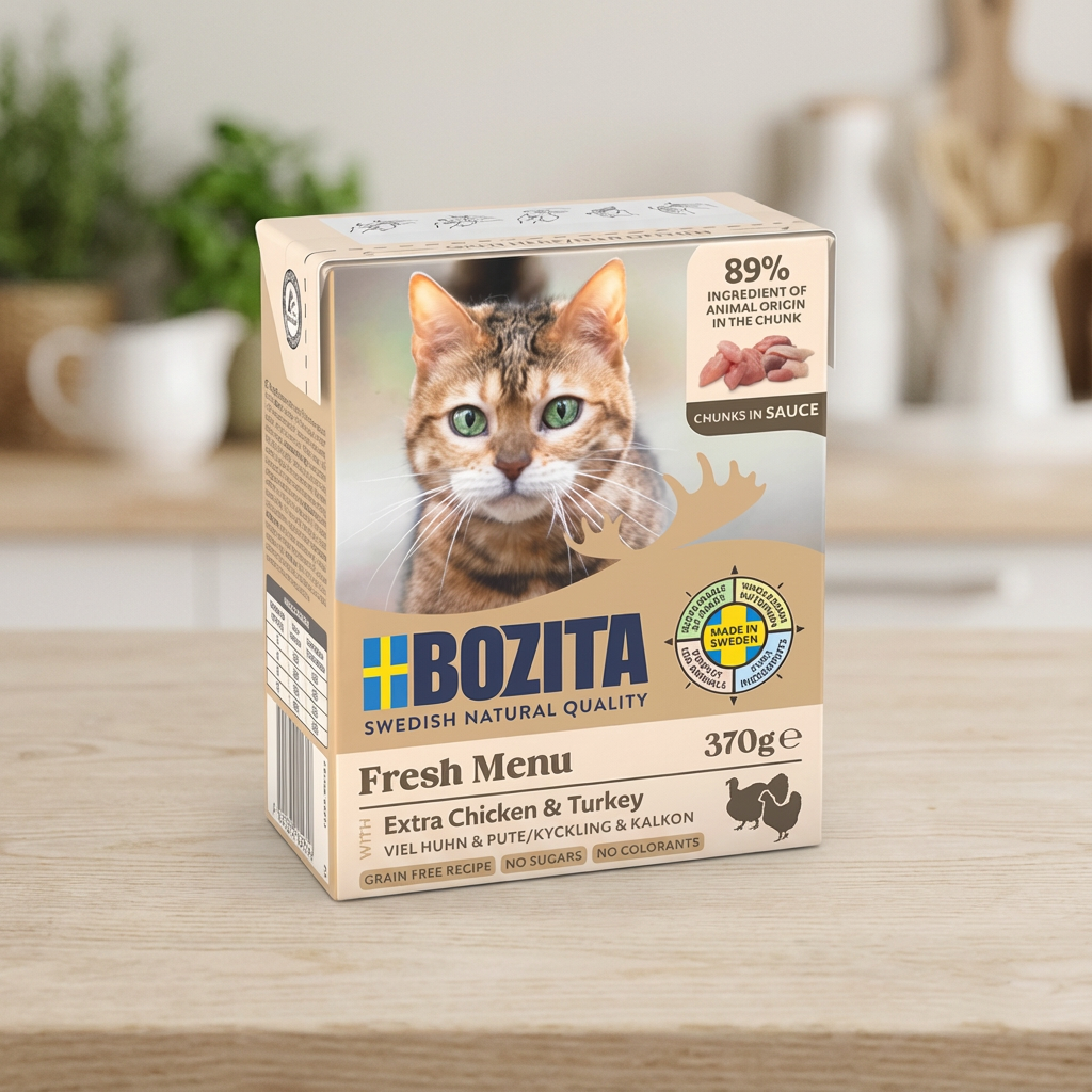 Bozita Kat med kylling og kalkun i sauce 370 gr.