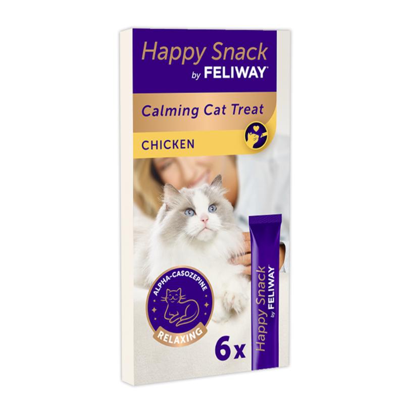 Beroligende kattegodbid – Feliway Happy Snack Kylling 6 stk. - FjeldgaardShop.dk Kattegodbidder Feliway