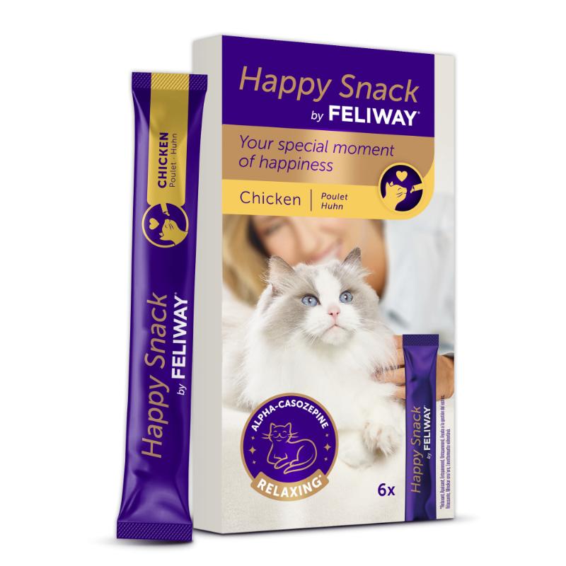 Beroligende kattegodbid – Feliway Happy Snack Kylling 6 stk. - FjeldgaardShop.dk Kattegodbidder Feliway