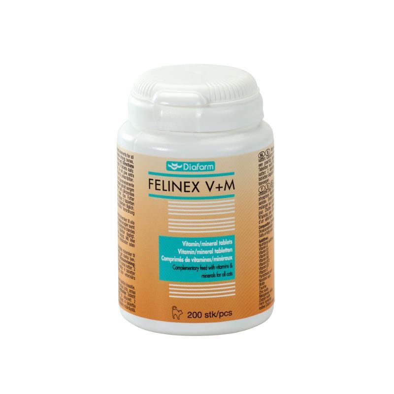 Diafarm Felinex vitaminer/mineraler t/kat 200 stk.