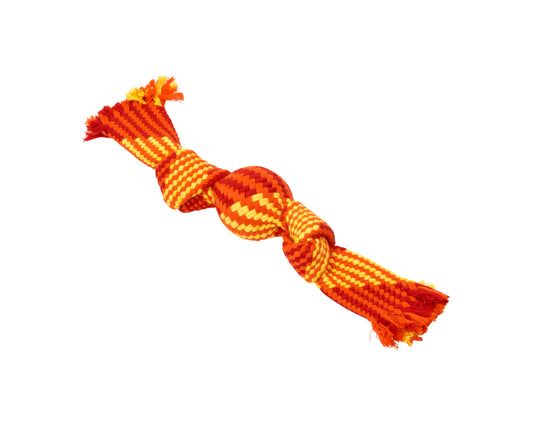 BUSTER Colour Squeak Rope m/vinylbold rød/orange/gul