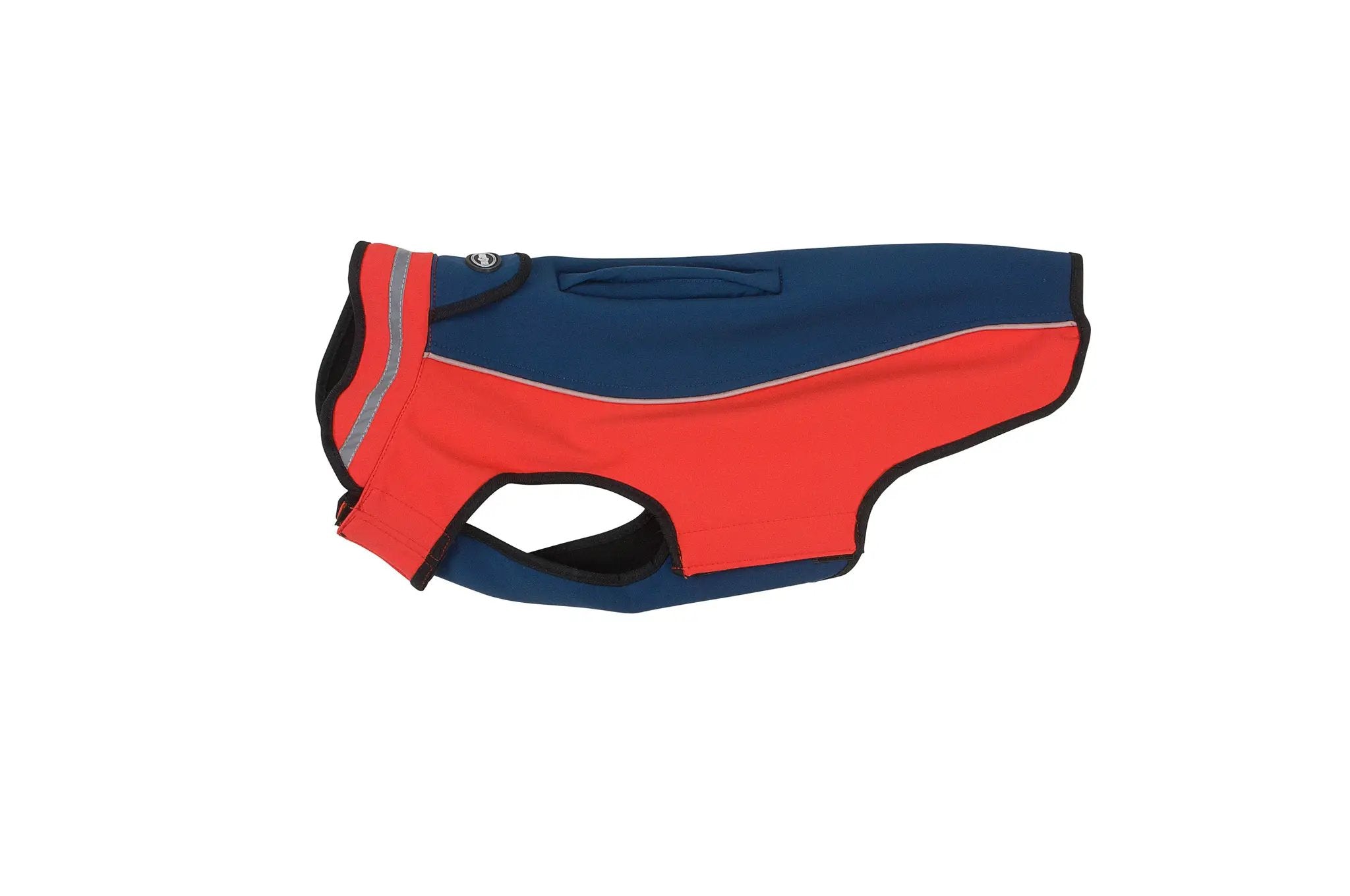 BUSTER Softshell jakke til hund - Navy/Rød, vandtæt og justerbar - udgår by Buster