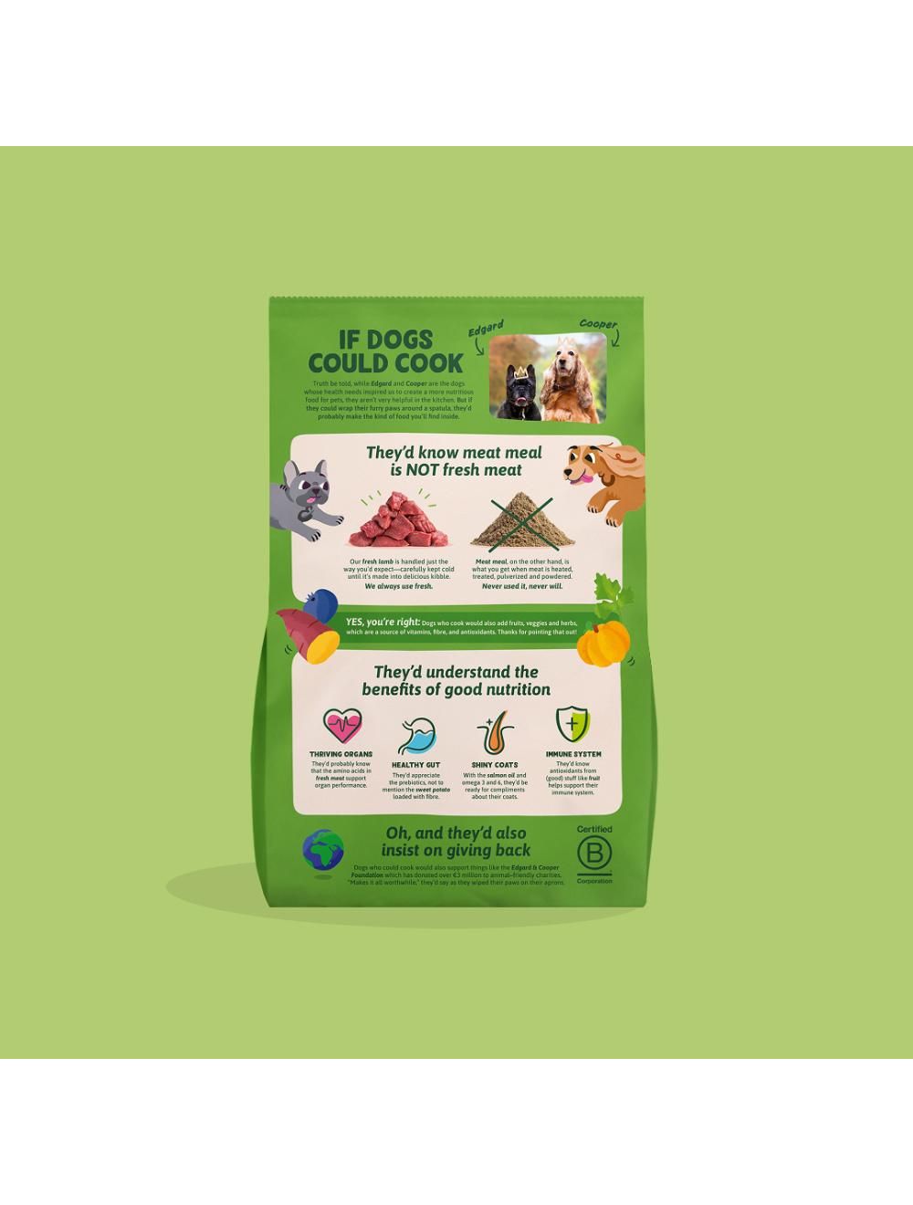 Edgard & Cooper Fresh Grass-Fed Adult Lam Small Breed 3 kg.