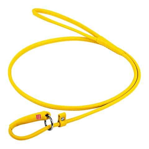 udstillingsline – rundsyet læder 135 cm/6 mm i gul – 