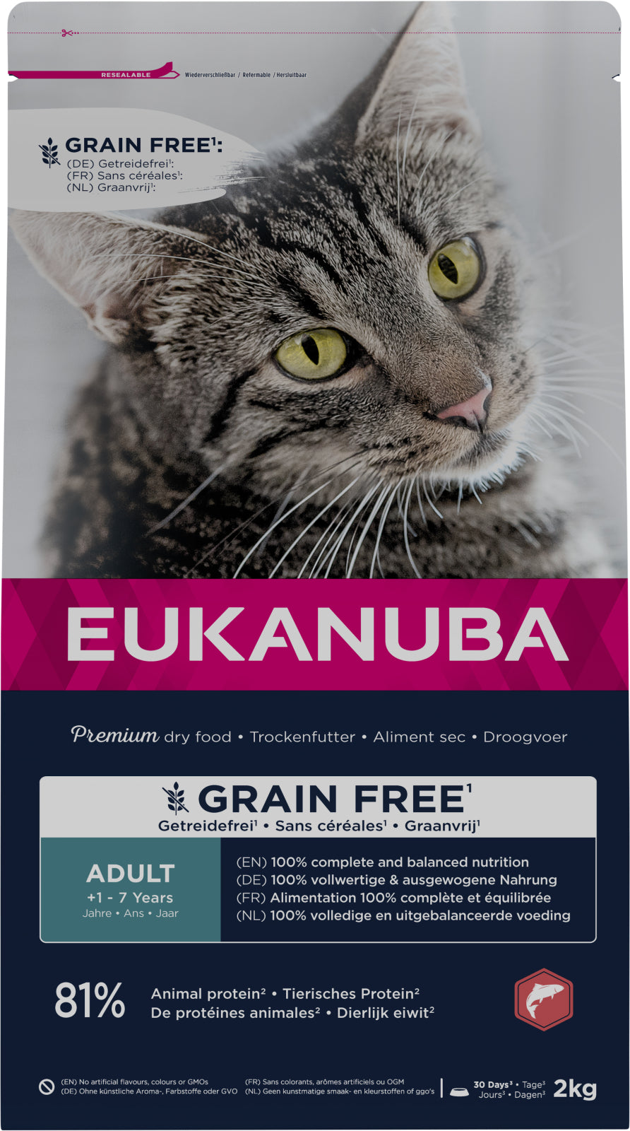 EUKANUBA CAT Adult Grainfree - Salmon 2 kg.