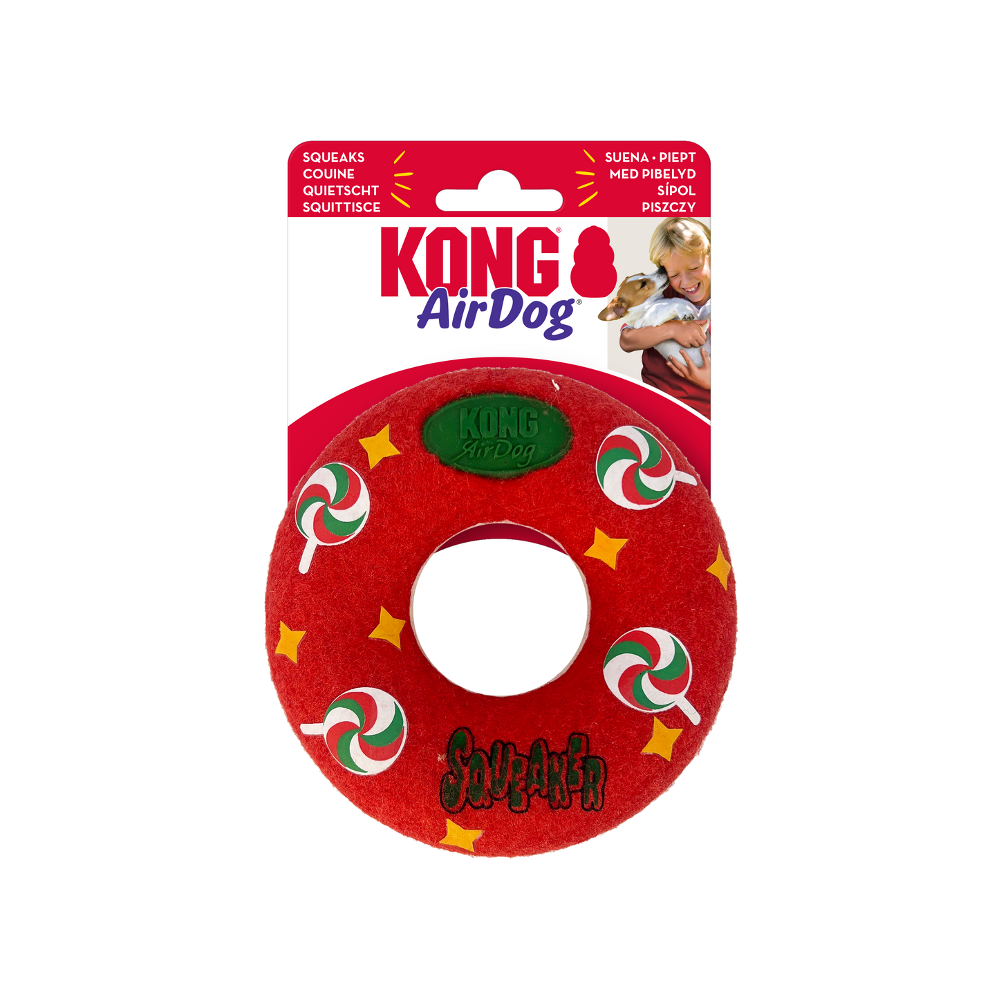 KONG Holiday AirDog® Squeaker Donut - medium