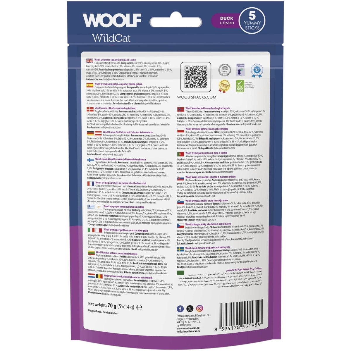 Kattegodbid - Woolf Wildcat Cat Cream – And & Catnip (5 x 14 g) - FjeldgaardShop.dk Kattegodbidder Woolf