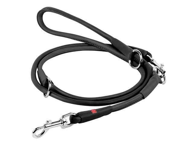 Hundesnor - Waudog Soft Rundsyet Læder Dressurline – Sort - FjeldgaardShop.dk Hundesnor Wauwdog