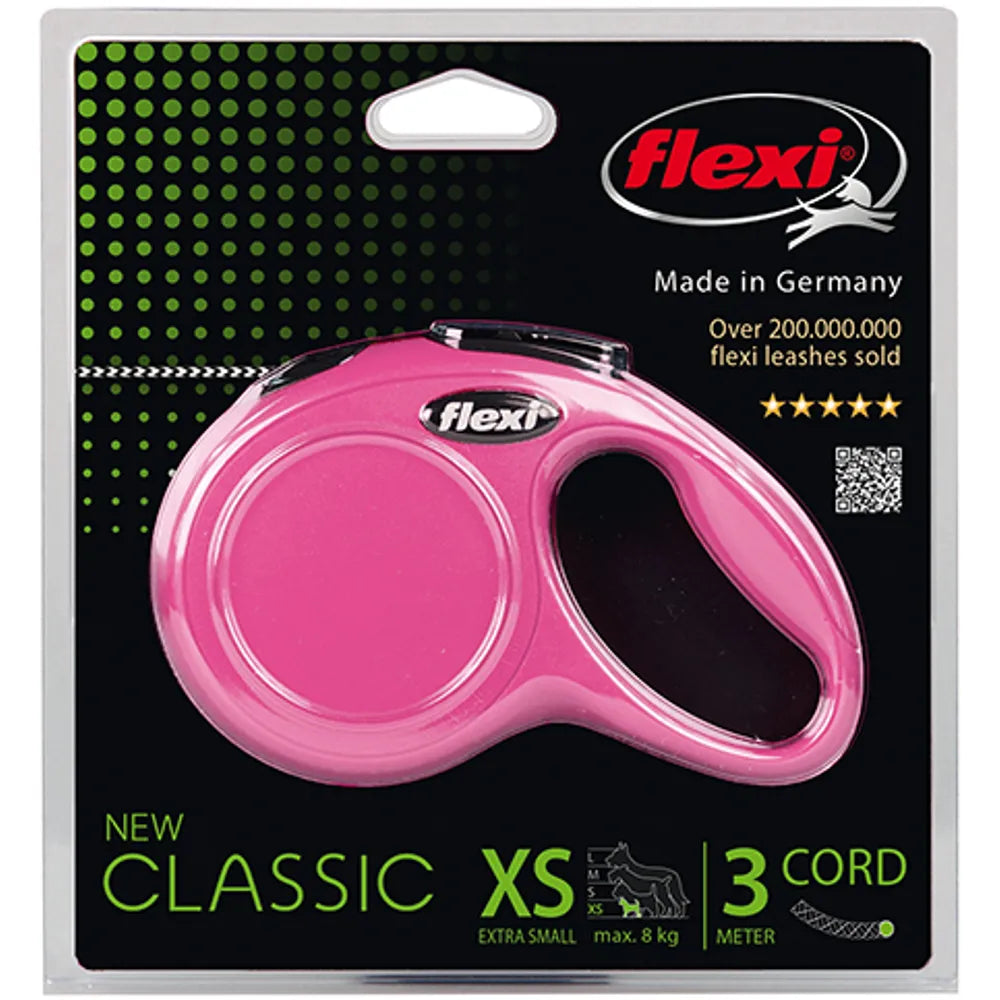 Hundeline - Flexi Koppel New Classic - Pink - FjeldgaardShop.dk Flexi line/rulle line Flexi