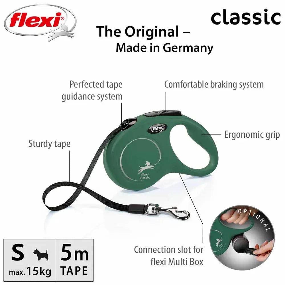 Hundesnor - Flexi New Classic Bånd – Olive by Flexi