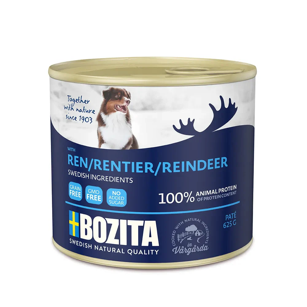 Vådfoder - Bozita med Rensdyr 625 gr. Kornfri - FjeldgaardShop.dk Vådfoder/dåsefoder til hunde Bozita