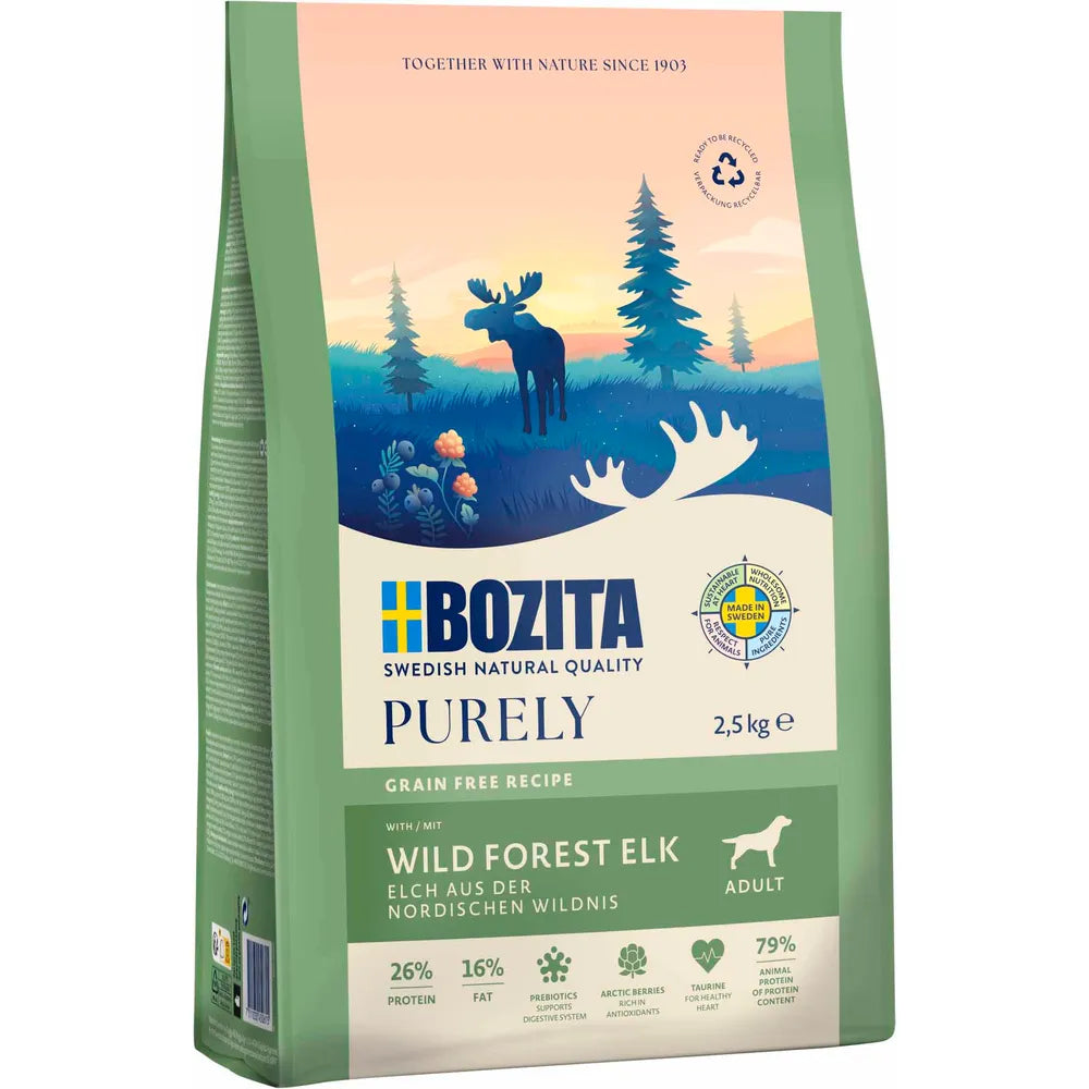 Hundefoder - Bozita Purely Adult Elk – Kornfri med Elg - FjeldgaardShop.dk Bozita