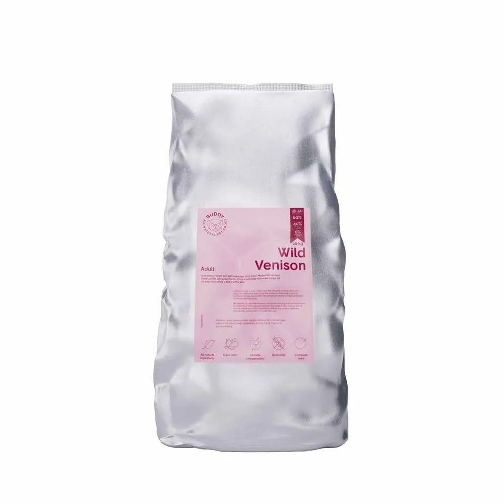 Hundefoder - Buddy Wild Venison- Kornfri - FjeldgaardShop.dk Hundefoder Buddy