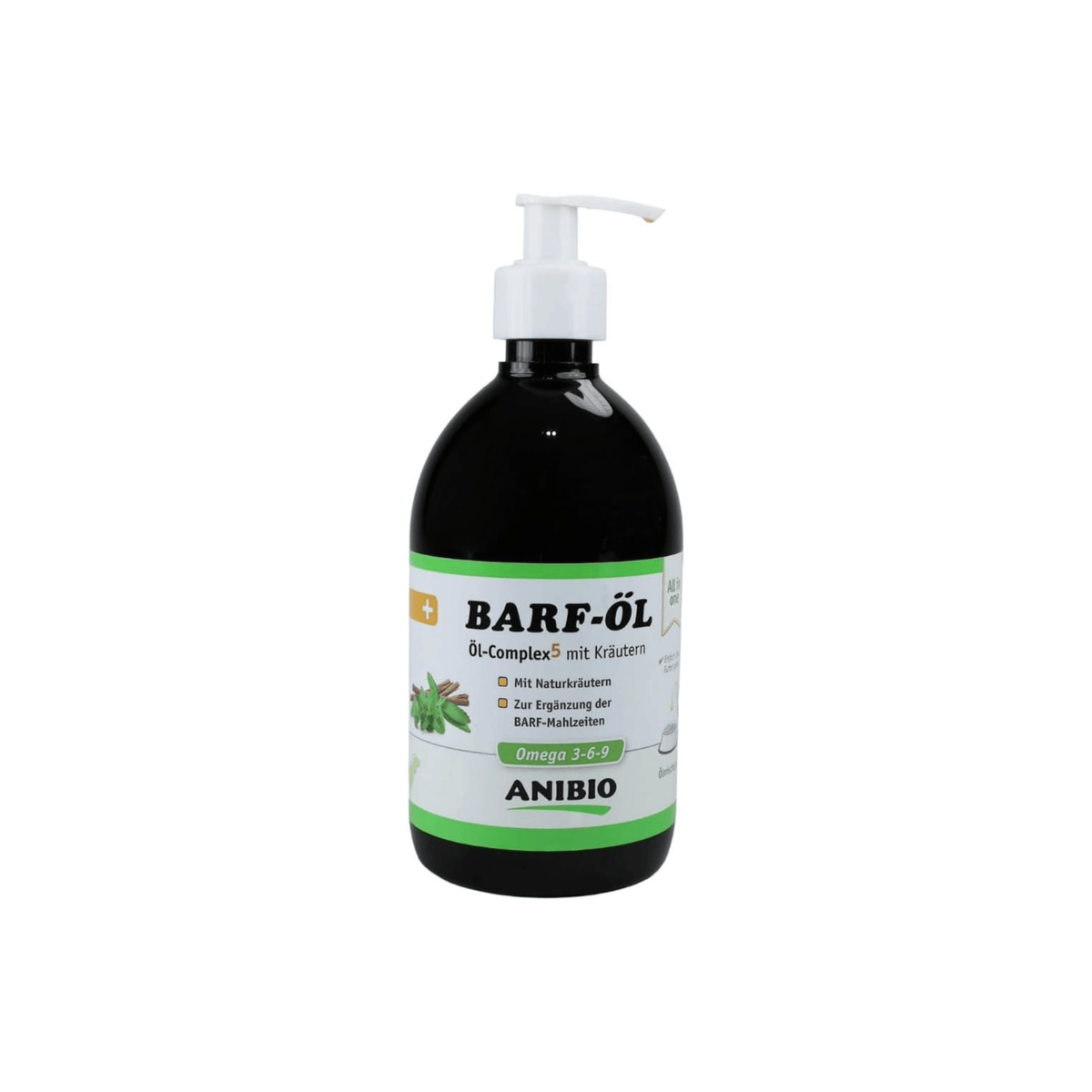 Anibio BARF Olie 500 ml olieblanding til hund med fem olier