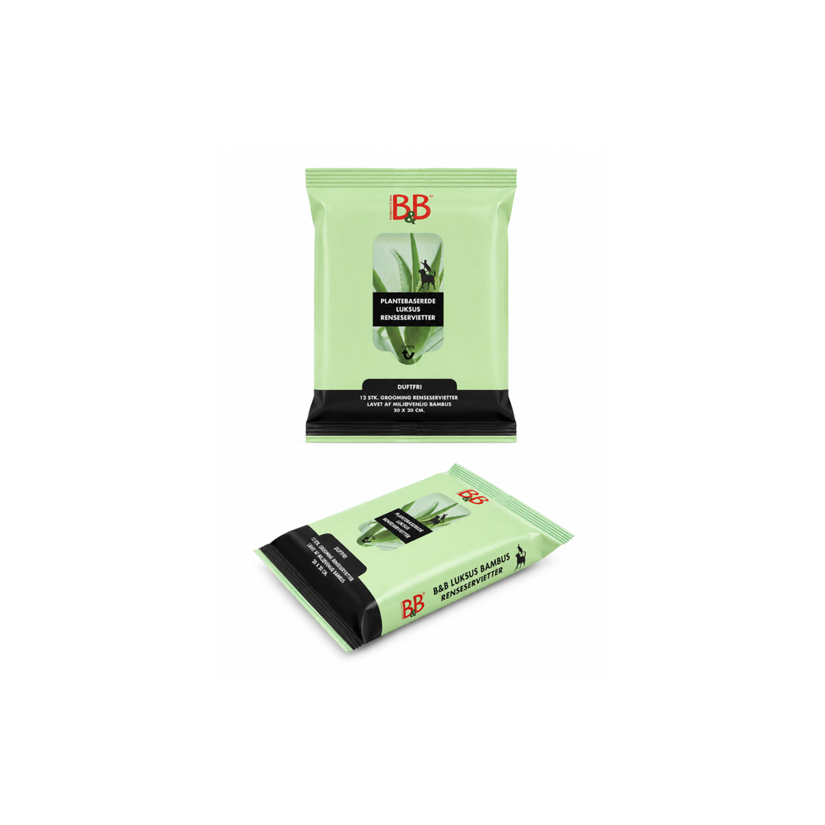 B&B Bambus Renseservietter til Hunde Travel Pack 12 stk.