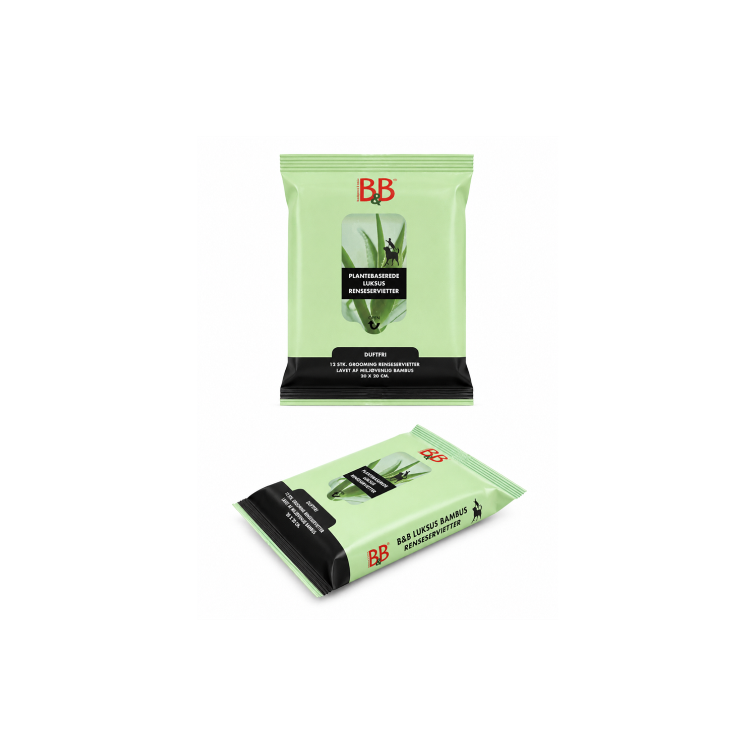 B&B Bambus Renseservietter til Hunde Travel Pack 12 stk.