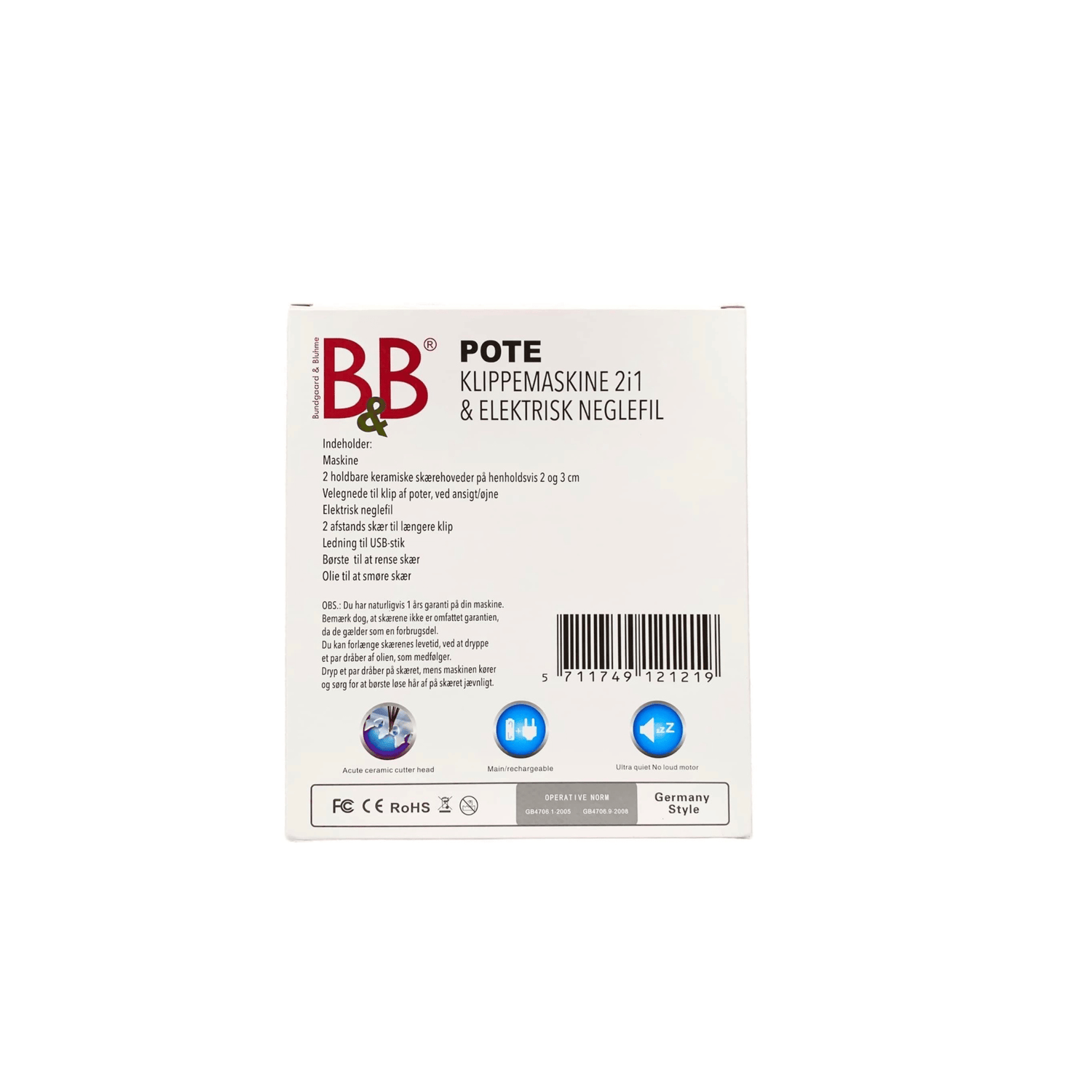B&B Pote klippemaskine 2i1