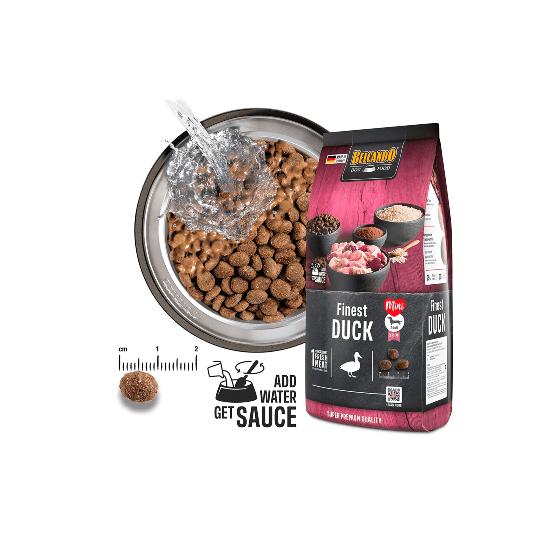 Belcando Classic Finest Duck tørfoder med and og sauce-effekt til hundene