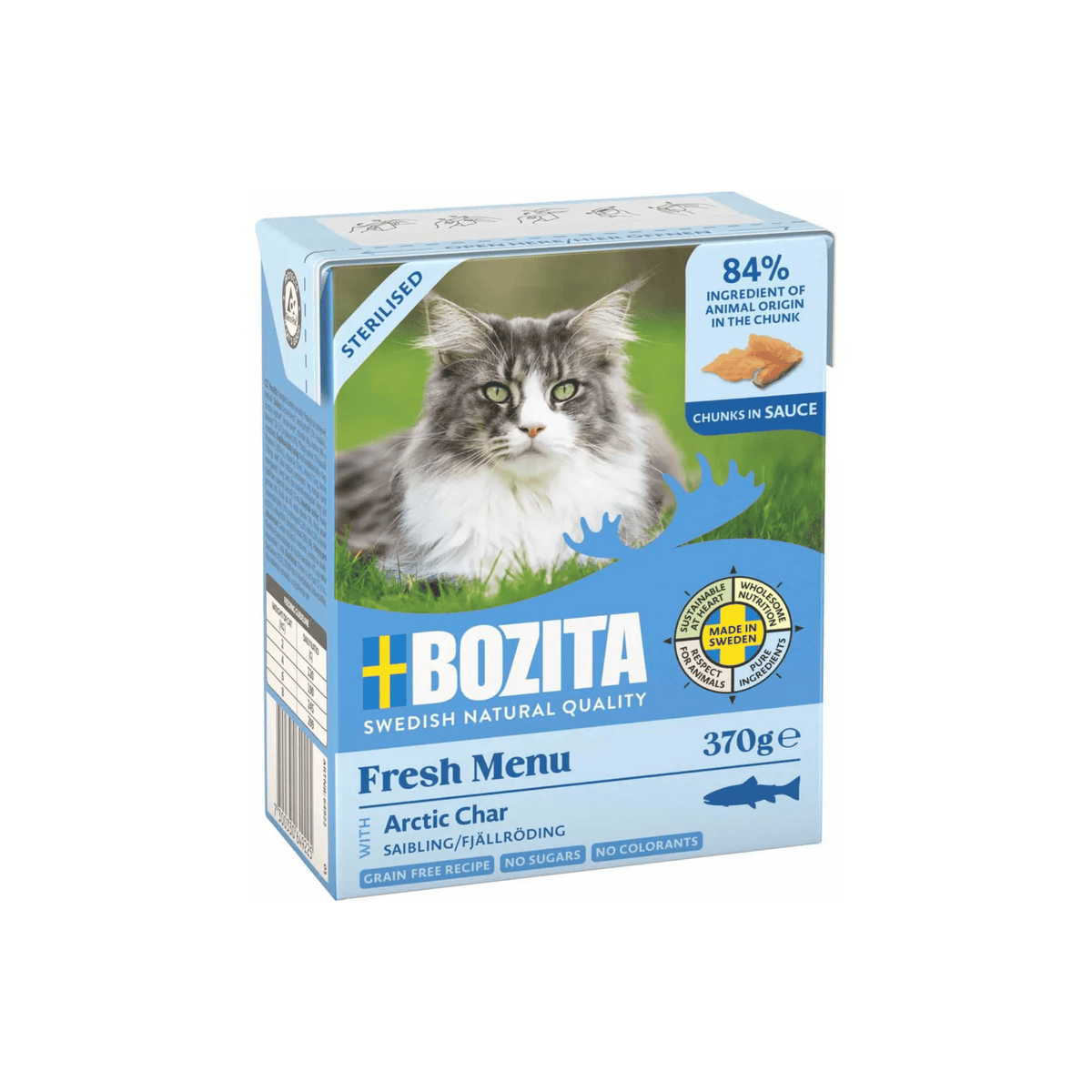 Bozita Cat Sterilised Arctic Char 370 g vådfoder med fjeldørred til steriliserede katte