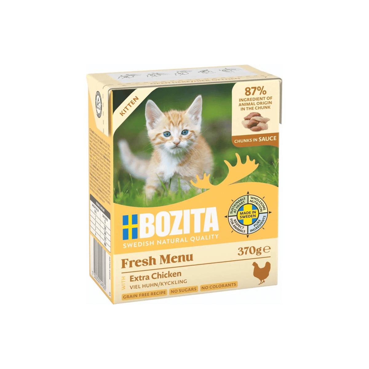 Bozita Kitten Chicken 370 g vådfoder med kylling og stykker i sauce til killinger
