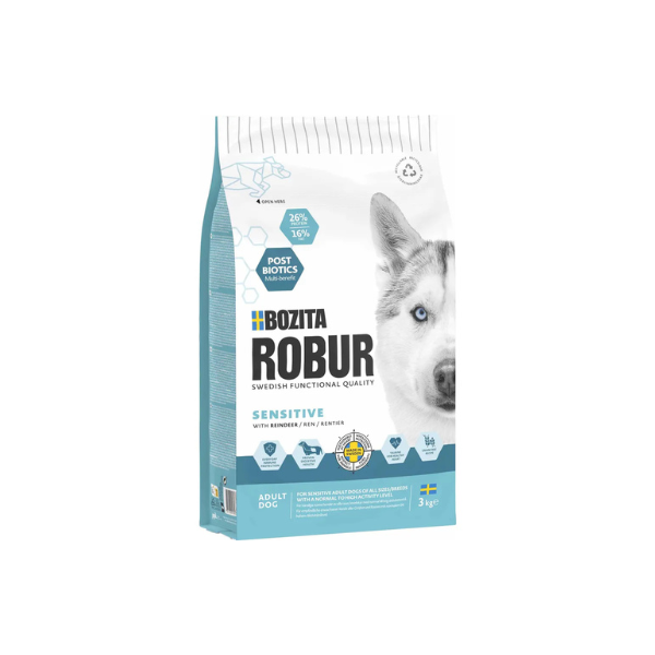 Hundefoder - Bozita Robur Adult Sensitive Rensdyr Kornfri - FjeldgaardShop.dk Kornfri hundefoder Bozita