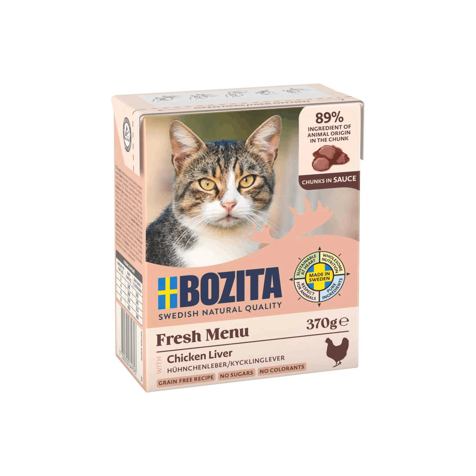 Bozita med Kyllingelever i Sauce 370 gr. Kornfri - FjeldgaardShop.dk