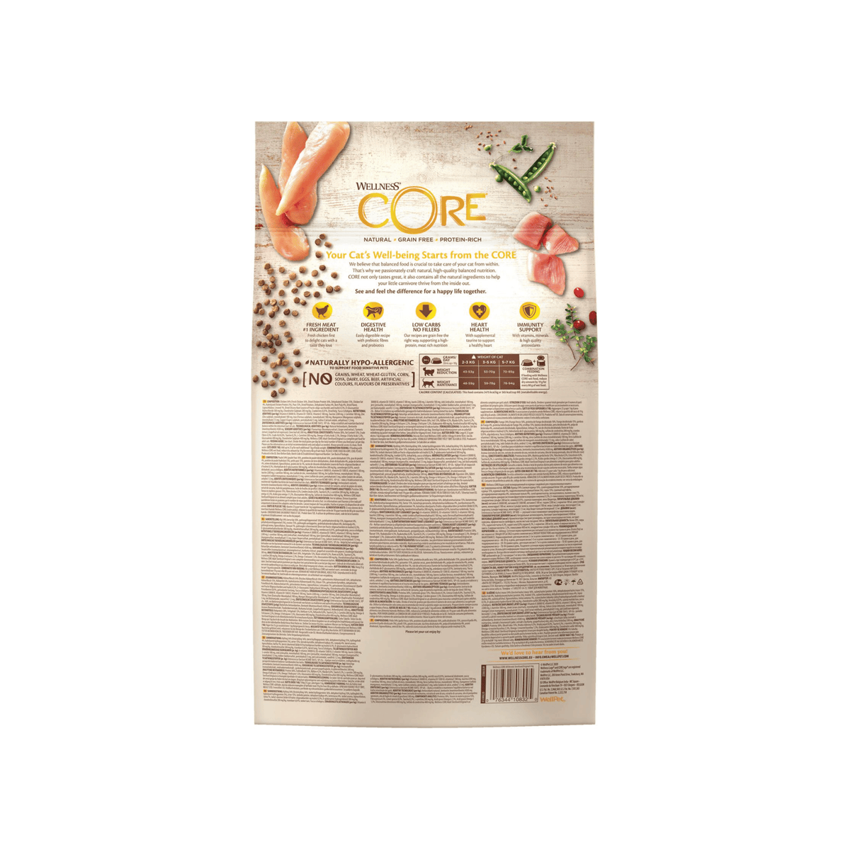 Wellness CORE Sterilised Original Chicken Turkey 4 kg kornfrit tørfoder til steriliserede katte