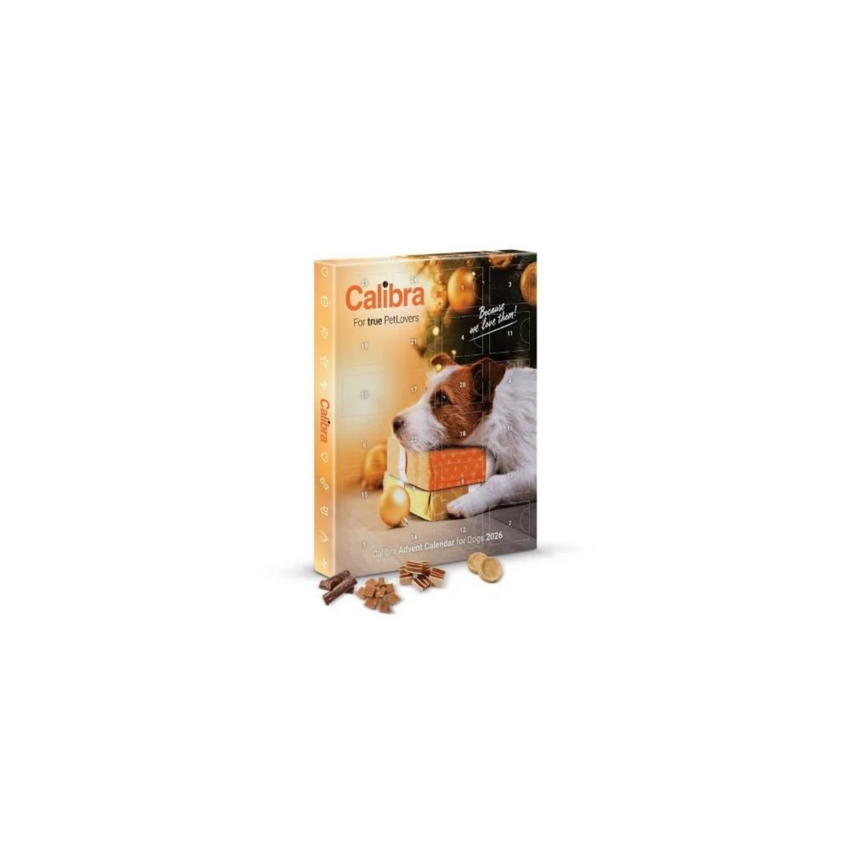 Calibra Adventskalender 2026 til hund med godbidder med and tun kylling og torsk