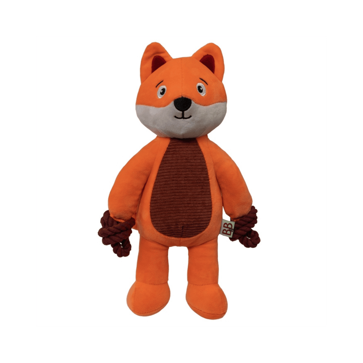 Danish Wildlife Ræv Benedikte 35 cm hundelegetøj med knitrende hale og aftagelig squeaker