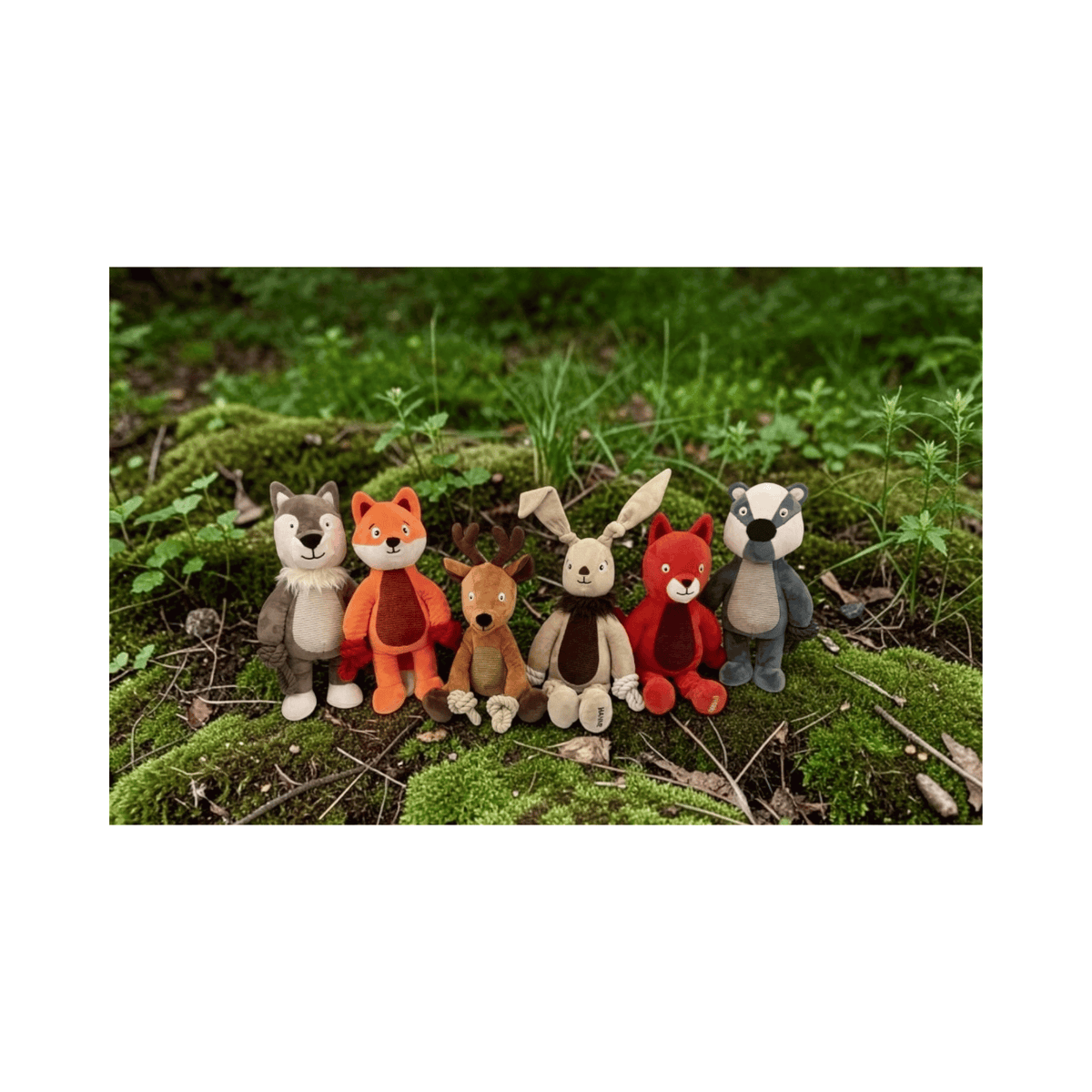 Danish Wildlife Ræv Benedikte 35 cm hundelegetøj med knitrende hale og aftagelig squeaker