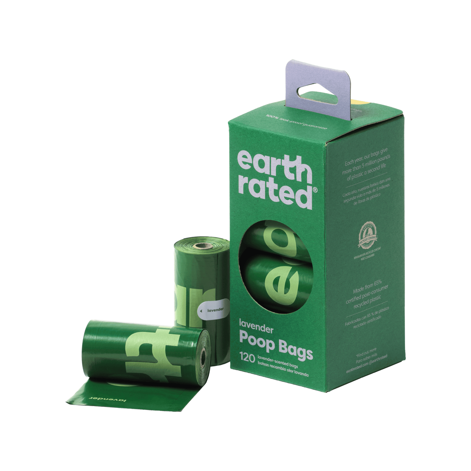 Earth Rated Høm Høm Poser Lavendel 8 ruller/120 poser