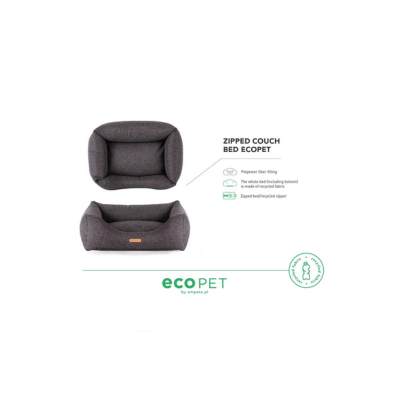 Ecopet Hundeseng i genanvendt polyester med firkantet design