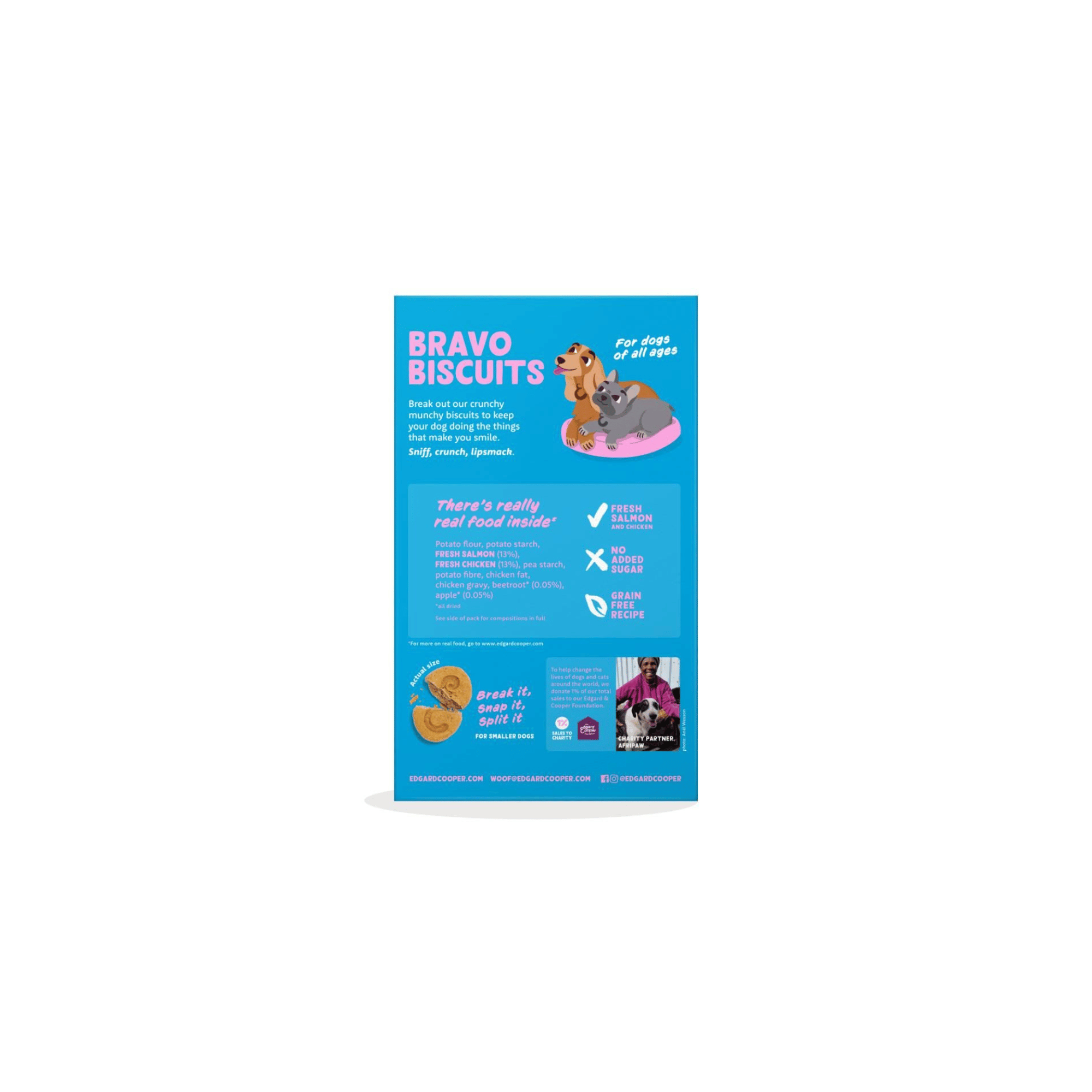 Edgard & Cooper Bravo Hundekiks med laks 400 gr.