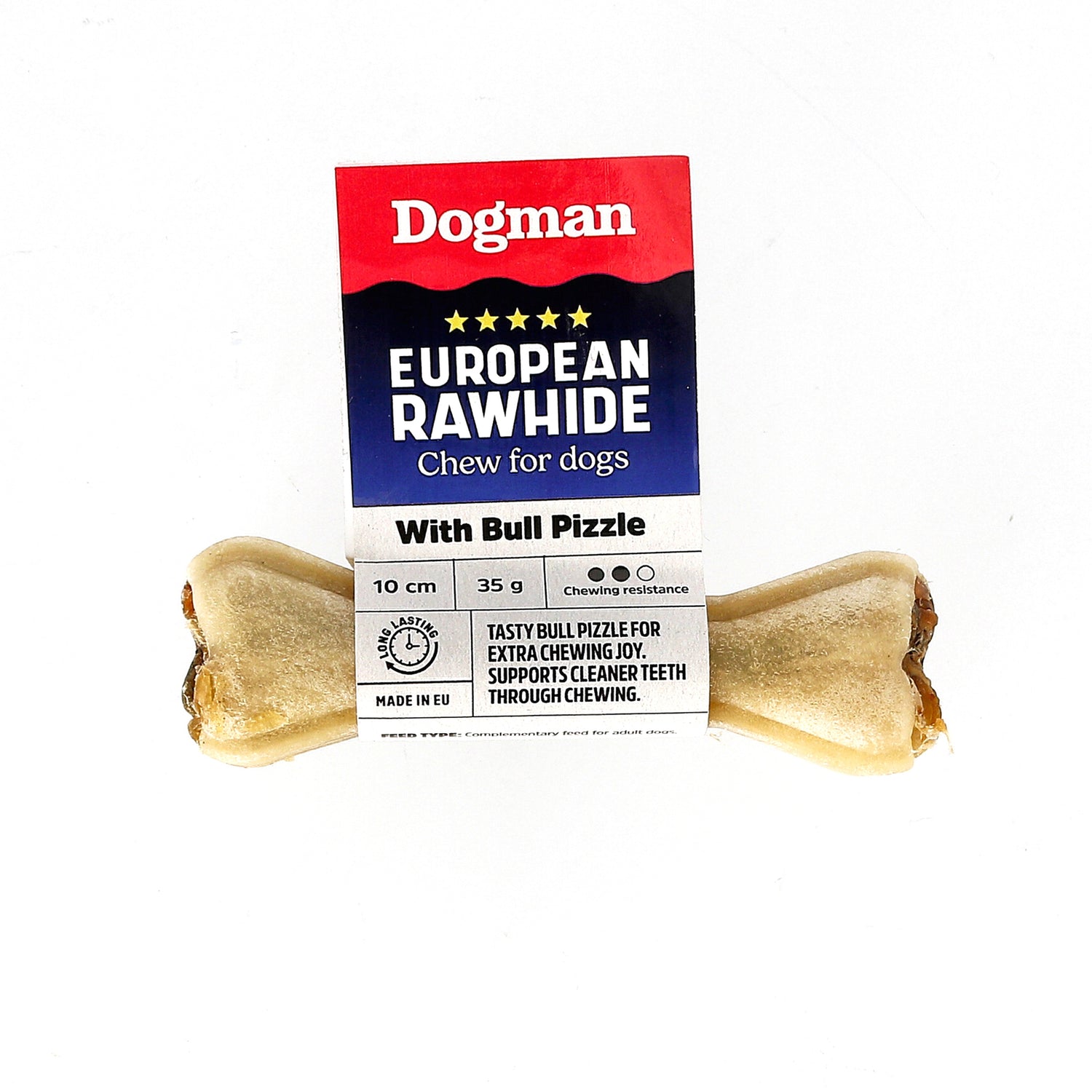 Tyggeben med oksemuskel 10 cm til små hunde by Dogman