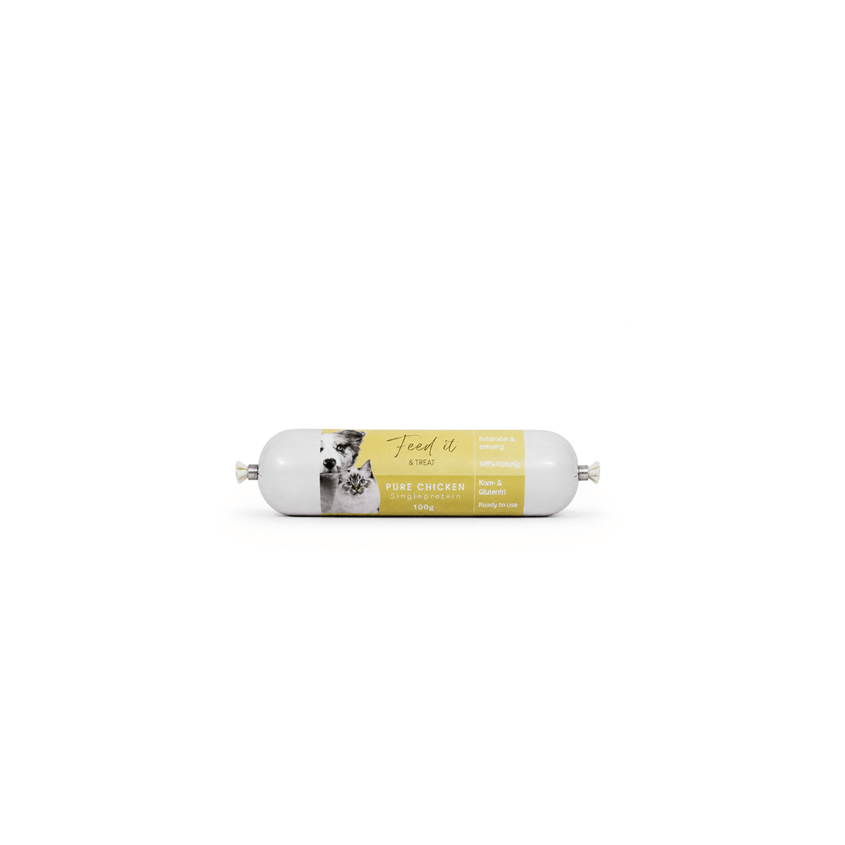 Feed’it & Treat Pure Chicken foderpølse med 92 procent kylling til hund og kat