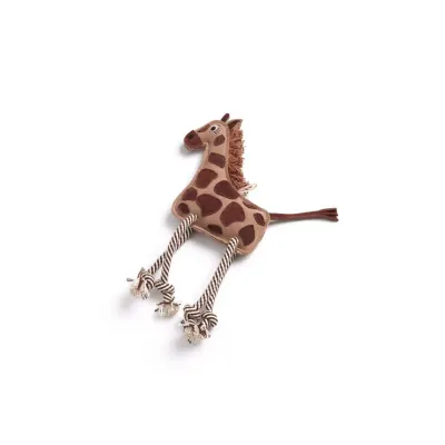 Green & Wilds Gerald the Giraffe hundelegetøj i ruskind og jute