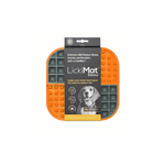 LickiMat Slomo Orange Sort slow feeder og slikmåtte til hunde