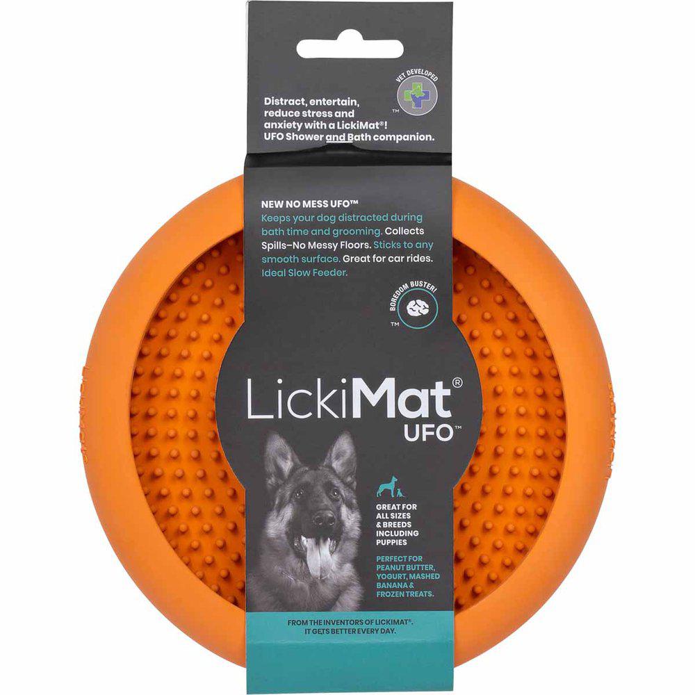 Dog Bowl Lickimat Ufo Orange